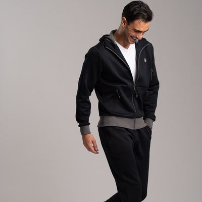 Felpa uomo TECNO con cappuccio e bordi a contrasto